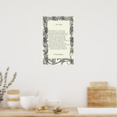 Sonnet # 18 van William Shakespeare Poster (Keuken)