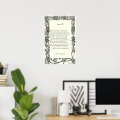 Sonnet # 18 van William Shakespeare Poster (Thuiskantoor)