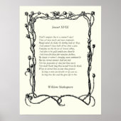 Sonnet # 18 van William Shakespeare Poster (Voorkant)