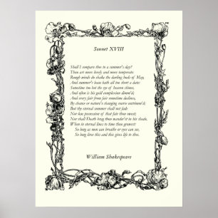 Sonnet # 18 van William Shakespeare Poster