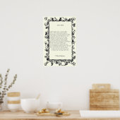 Sonnet # 18 van William Shakespeare Poster (Keuken)