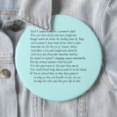 Sonnet # 18 van William Shakespeare Ronde Button 6,0 Cm (In situ)