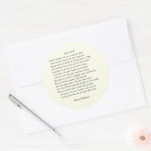 Sonnet # 18 van William Shakespeare Ronde Sticker (Envelop)