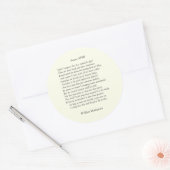 Sonnet # 18 van William Shakespeare Ronde Sticker (Envelop)