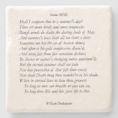 Sonnet # 18 van William Shakespeare Stenen Onderzetter (Voorkant)