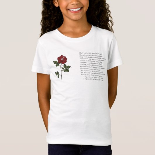 Sonnet # 18 van William Shakespeare T-shirt (Voorkant)