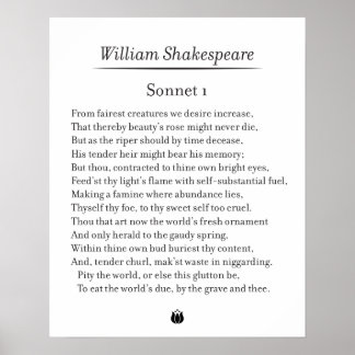 Sonnet 1 van William Shakespeare Poster