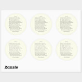 Sonnet # 1 van William Shakespeare Ronde Sticker (Vel)