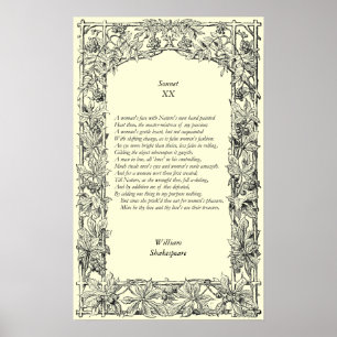 Sonnet # 20 van William Shakespeare Poster