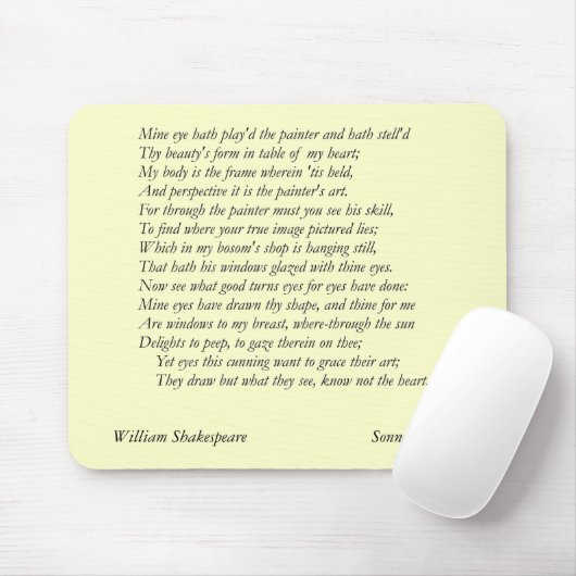 Sonnet # 24 van William Shakespeare Muismat (Met muis)