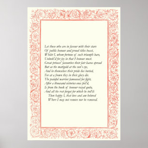Sonnet # 25 van William Shakespeare Poster