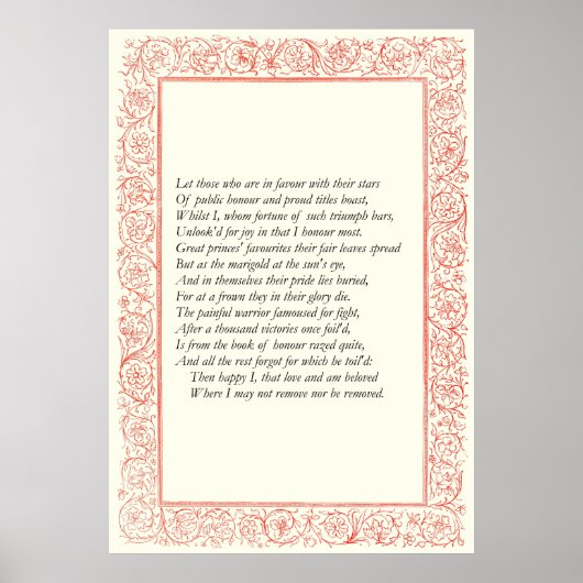 Sonnet # 25 van William Shakespeare Poster (Voorkant)