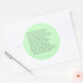 Sonnet # 27 van William Shakespeare Ronde Sticker (Envelop)