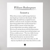 Sonnet 2 van William Shakespeare Poster (Voorkant)