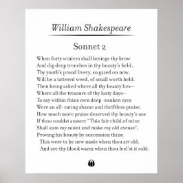 Sonnet 2 van William Shakespeare Poster