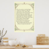 Sonnet # 30 van William Shakespeare Poster (Keuken)