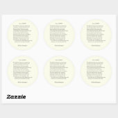 Sonnet # 34 van William Shakespeare Ronde Sticker (Vel)