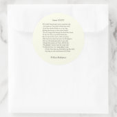 Sonnet # 34 van William Shakespeare Ronde Sticker (Tas)