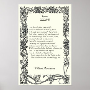 Sonnet # 37 door William Shakespeare Poster