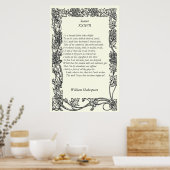 Sonnet # 37 van William Shakespeare Poster (Keuken)