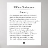 Sonnet 3 van William Shakespeare Poster (Voorkant)