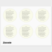 Sonnet # 3 van William Shakespeare Ronde Sticker (Vel)
