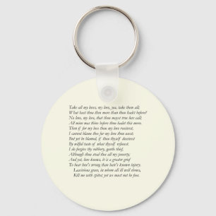 Sonnet # 40 door William Shakespeare Sleutelhanger