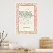 Sonnet # 43 van William Shakespeare Poster (Keuken)