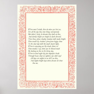 Sonnet # 43 van William Shakespeare Poster