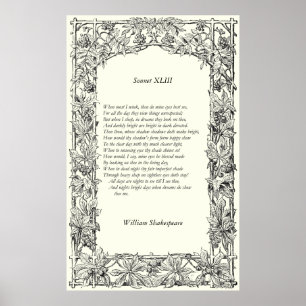 Sonnet # 43 van William Shakespeare Poster