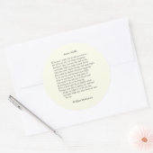 Sonnet # 43 van William Shakespeare Ronde Sticker (Envelop)