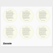 Sonnet # 43 van William Shakespeare Ronde Sticker (Vel)