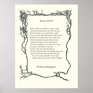 Sonnet # 47 van William Shakespeare Poster