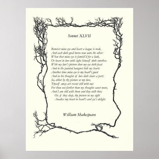 Sonnet # 47 van William Shakespeare Poster (Voorkant)