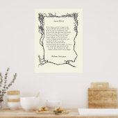 Sonnet # 47 van William Shakespeare Poster (Keuken)