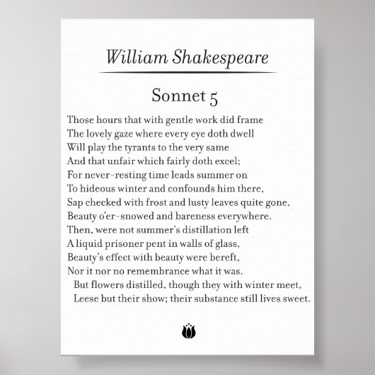 Sonnet 5 door William Shakespeare Poster (Voorkant)