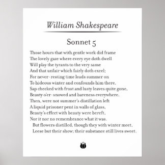 Sonnet 5 door William Shakespeare Poster
