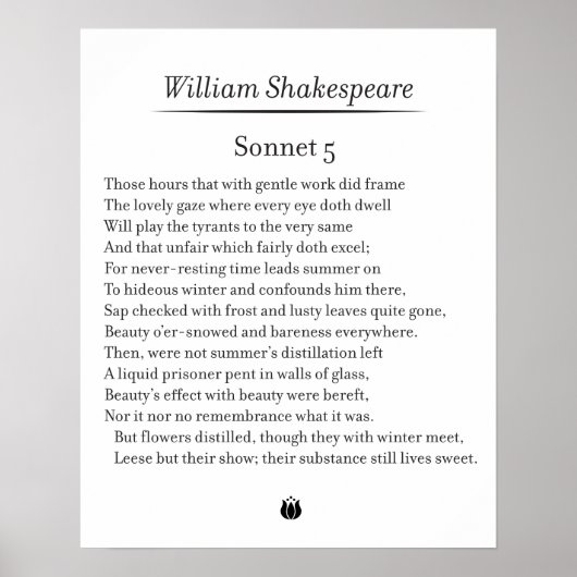 Sonnet 5 door William Shakespeare Poster (Voorkant)
