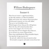 Sonnet 6 door William Shakespeare Poster (Voorkant)