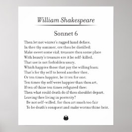 Sonnet 6 door William Shakespeare Poster