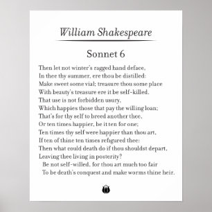 Sonnet 6 door William Shakespeare Poster