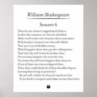 Sonnet 6 door William Shakespeare Poster