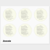 Sonnet # 6 van William Shakespeare Ronde Sticker (Vel)