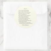 Sonnet # 6 van William Shakespeare Ronde Sticker (Tas)