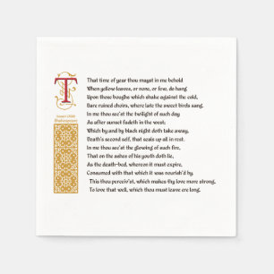 Sonnet 73 van Shakespeare (LXXIII) op Perkament Servetten