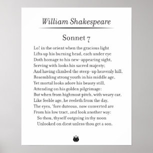 Sonnet 7 door William Shakespeare Poster