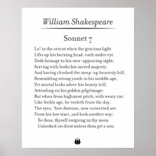 Sonnet 7 door William Shakespeare Poster