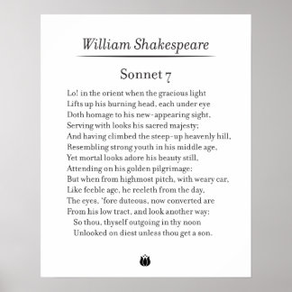 Sonnet 7 door William Shakespeare Poster