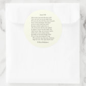 Sonnet # 8 van William Shakespeare Ronde Sticker (Tas)