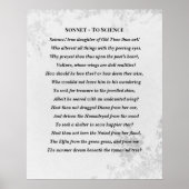 Sonnet aan Wetenschap Edgar Allan Poe Poem Poster (Voorkant)